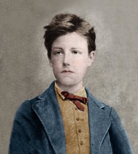 Portret Arthura Rimbauda (1859 - 1891), na podstawie zdjęcia Carjata.