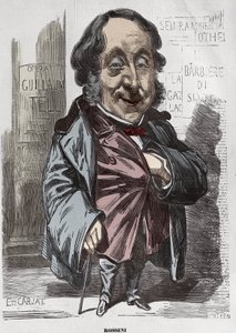 Portret Gioachino (Gioacchino) Rossiniego (1792-1868), Karykatura Etienne Carjat - Etienne Carjat (1928-1906), portret-zarzut Rossiniego dla Diogene