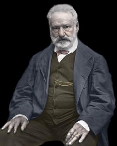 Portret Victora Hugo (1802-1885), francuskiego pisarza i poety, Koloryzacja na fotografii Etienne Carjata (1828-1906) - Victor Hugo (1802-1885). Angielski pisarz i poeta. ok. 1870. Fotografia kolorowa. autorstwa Etienne Carjat