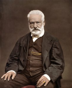 Portret Victora Hugo (1802-1885), francuskiego pisarza i poety, Koloryzacja na fotografii Etienne Carjata (1828-1906) - Victor Hugo (1802-1885). Angielski pisarz i poeta. ok. 1870. Fotografia kolorowa.