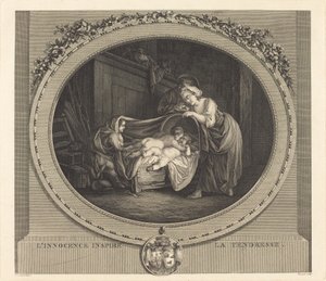 Niewinność budzi czułość autorstwa Etienne Claude Voysard after Jean Honoré Fragonard
