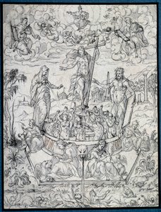 Alegoria religii. Rysunek Etienne Delaune (1518-1583/95) XVI-wieczny Paryż, Luwr