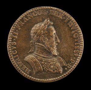 Henryk II, 1519-1559, król Francji 1547 [awers] autorstwa Etienne Delaune