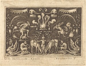 Ofiara Abrahama autorstwa Etienne Delaune
