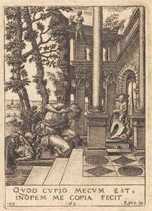 Narcyz przy fontannie autorstwa Etienne Delaune after Rosso Fiorentino