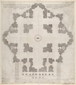 Plan św. Piotra Piotra, 1569 autorstwa Etienne Duperac