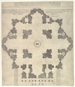 Plan św. Piotra Piotra, 1569 autorstwa Etienne Duperac