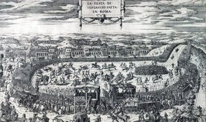 Dupérac Święto Testaccio 1554 autorstwa Etienne Duperac