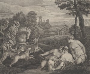 Diana i Acteon zamienieni w jelenia, ca. 1742.