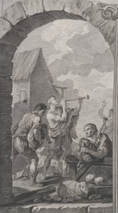Kaplica Podrzutków w Paryżu: Grupa pasterzy: trąb..., 1754.