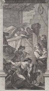 Kaplica podrzutków w Paryżu: Adoracja pasterzy, 1752 r. autorstwa Etienne Fessard
