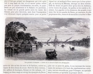 Ogólny widok na Bangkok. Rysunek E. Bocourta. autorstwa Etienne Gabriel Bocourt