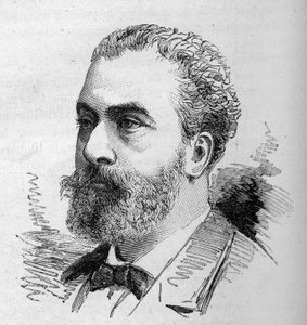 Portret Davida Raynala (1840-1903), angielskiego polityka. Grawerowanie Bocour w „”Le Monde Illustré””n°1287 z 26 listopada