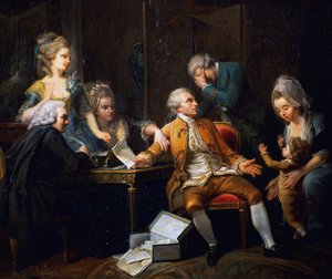 Zerwany kontrakt, obraz Jeaurat Etienne (1699-1789), Francja