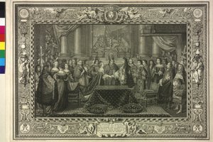 Ślub króla Lewisa XIV z Marią Teresą Austriacką autorstwa Étienne Jeaurat