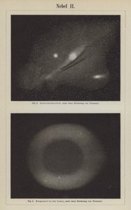 Widoki Mgławicy Andromeda i Mgławicy Pierścień w gwiazdozbiorze Liry (rycina) autorstwa Étienne Léopold Trouvelot