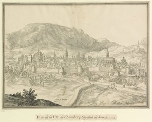 Miasto Chambery  Stolica Sabaudii: Veüe de la Ville de Chambéry Stolica Sabaudii w 1618 r.