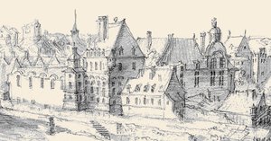 Martellange, Widok Paryża 1620 - Ashmolean Museum (szczegół z Hôtel de Nevers) (dostosowany)