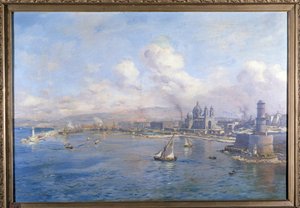 Basen Joliette i nowe porty w Marsylii Obraz Etienne Martina (1856-1945). Akademia Marsylii autorstwa Etienne Philippe Martin