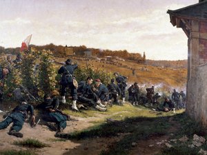 Tyralierzy znad Sekwany w bitwie pod Rueil-Malmaison, 21 października 1870 r., detal