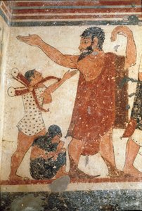 Sędzią walki może być postać. (Detal fresku, 530 pne) autorstwa Etruscan