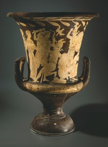 Calyx-krater (duży wazon). Ceramika czerwonofigurowa z Perugii (Umbria). Cywilizacja etruska, IV wiek p.n.e. autorstwa Etruscan