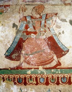 Tancerka z długą tuniką (Detal fresku, 520 pne) autorstwa Etruscan