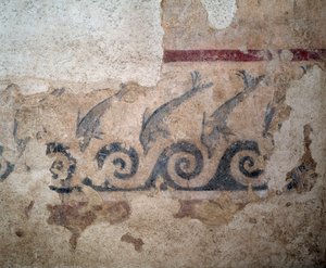 Fragment fresku z grobowca Bruschi, II w. p.n.e. autorstwa Etruscan