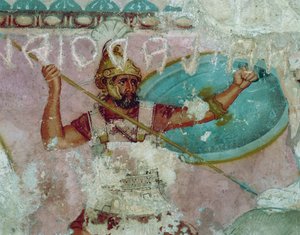 Cywilizacja etruska, Obraz sarkofagu Amazonek, z Tarquinia autorstwa Etruscan