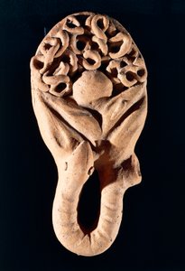 Cywilizacja etruska, Wotum z terakoty przedstawiające jelito, Z Tessennano, region Lacjum, Włochy autorstwa Etruscan