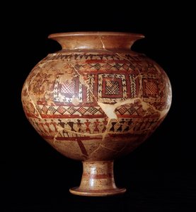 Cywilizacja etruska: waza olla z grobowca 3, nekropolia Buccacce a Bisenzio - VII w. p.n.e. autorstwa Etruscan