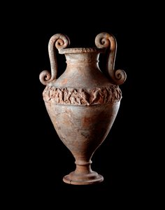 Cywilizacja etruska: amfora z terakoty z grobowca Poggio Sala, Włochy IV wpne Wymiary 48 cm autorstwa Etruscan
