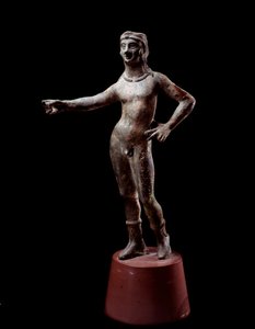 Cywilizacja etruska: „”bóstwo projektu Culsans”” Rzeźba z brązu, III w. p.n.e. z Cortony, Włochy Wym. 30 cm autorstwa Etruscan