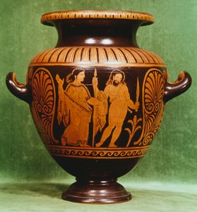 Stamnos, czerwonofigurowa ceramika z Vulci (Lazio). Cywilizacja etruska, IV wiek p.n.e. autorstwa Etruscan