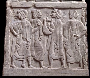 Scena tańca, niska płaskorzeźba marmurowego nagrobka autorstwa Etruscan Etruscan