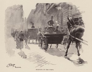 Poranek na Corso (grawerunek) autorstwa Ettore Tito