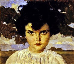 Portret dziecka (olej na płótnie) autorstwa Ettore Tito
