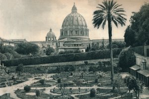 Ogrody Watykańskie i kopuła Bazyliki Świętego Piotra, Rzym, Włochy, 1927 autorstwa Eugen Poppel