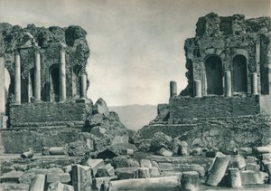 Scena Teatru Greckiego, Taormina, Sycylia, Włochy, 1927 autorstwa Eugen Poppel