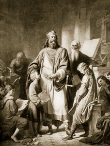 Karol Wielki i jego uczeni, ilustracja z „Historia narodów Hutchinsona”, 1915