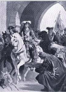 Austriacy wkraczający do Belgradu, ilustracja z „Zabytki w historii Europy” wydanej przez Gresham Publishing Co, c.1920 (lito) autorstwa Eugen von Blaas