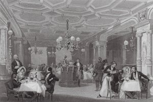 "Trois Freres Provenceaux", Palais Royal, Paryż, słynna jadłodajnia (rycina)