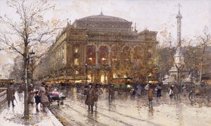 Place du Chatelet autorstwa Eugene Galien-Laloue
