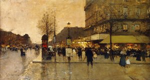Paryska scena uliczna autorstwa Eugene Galien-Laloue