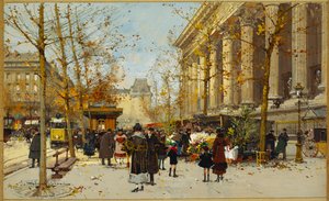 Spacer Kwiatów (gwasz) autorstwa Eugene Galien-Laloue