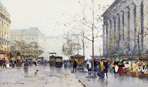 Madeleine, Paryż autorstwa Eugene Galien-Laloue