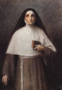 Święta Klara (kolorowa litografia)