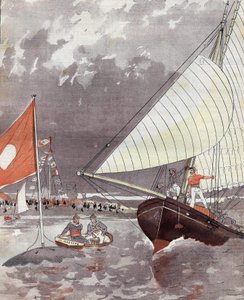 Regates w Le Havre w 1892 roku, na podstawie akwareli pana Courbona. autorstwa Eugene (after) Courboin