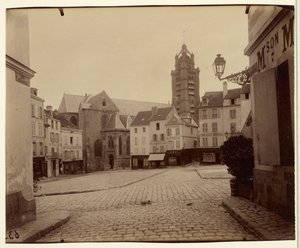 Pontoise, Place du Grand Martroy autorstwa Eugène Atget