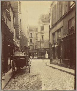 Rue Mazet i Rue Saint-André-des-Arts autorstwa Eugène Atget
